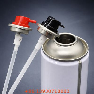 Valve aérosol en fer-blanc métallique de 1 pouce avec distribution à 360° tête en bas pour pulvérisation multidirectionnelle