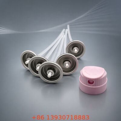 Valve à aérosol centrée sur les racines pour le shampooing sec avec matériau en fer blanc, utilisation verticale ou inversée et même distribution