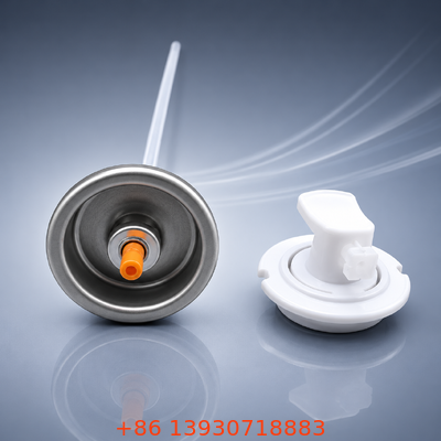 Valve de pulvérisation de peinture mâle à aérosol à finition lisse avec atomisation de brouillard fin et finition de couleur compatible résistante aux UV