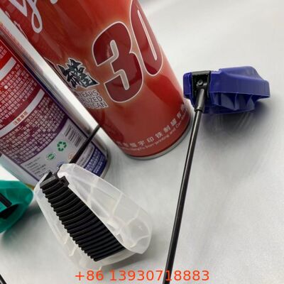 Actuateur de déclenchement pliable à haute performance avec mécanisme de verrouillage anti-fuite, tube d'extension intégré et buse à pulvérisation à double action pour les produits de soin des aérosols