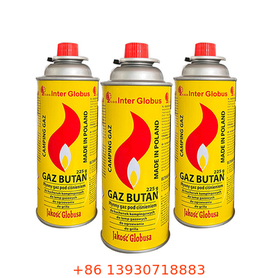 Bidon portatif de gaz de butane de fer-blanc de 65mm pour le fourneau de gaz de BBQ