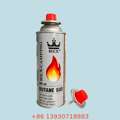 soupape portative de cartouche du gaz 227g avec les boîtes en fer blanc d'application générale de couverture rouge