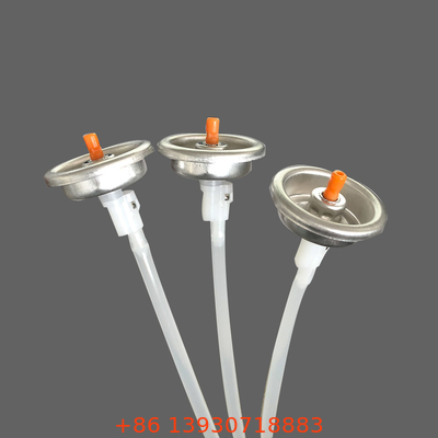 Tige orange fer-blanc de soupape de jet d'aérosol de 360 ​​degrés pour des bidons automatiques de soin