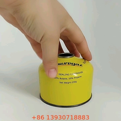 Bottes de gaz de propane-butane à haut rendement pour le camping et la cuisine en plein air ¥ 230g
