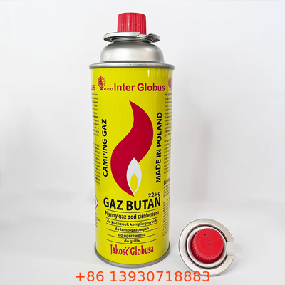 Boîte métallique droite de gaz de butane du fer-blanc 220g de mur pour faire cuire la cuisson