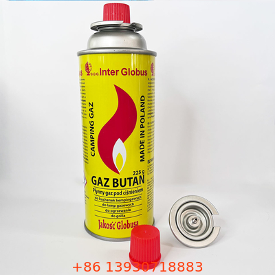 Boîte métallique droite de gaz de butane du fer-blanc 220g de mur pour faire cuire la cuisson