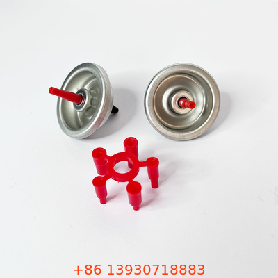 Métal et valve en plastique de recharge de gaz de tige en plastique rouge de gaz de butane