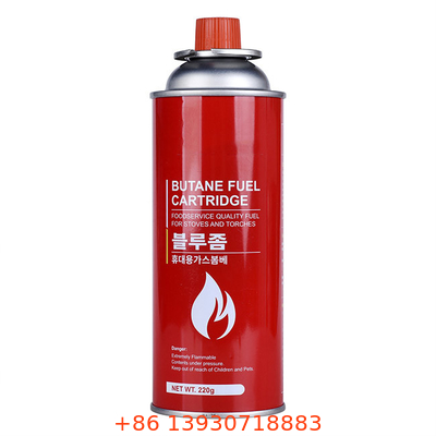 Récipient à gaz de butane de 220 g et 227 g de capacité 65 x 158 mm pour les applications industrielles