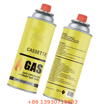 Un récipient à gaz de butane durable avec un logo personnalisé et une construction en fer blanc