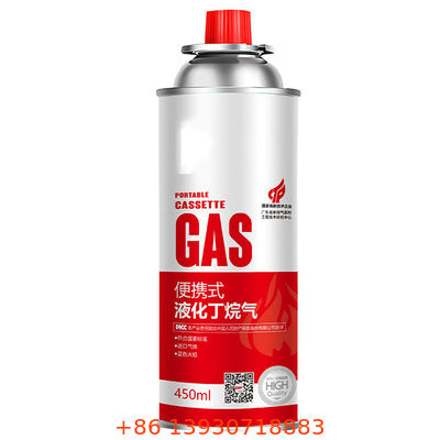 Spécifications de la bouteille de gaz de butane en fer blanc 65 x 158 mm