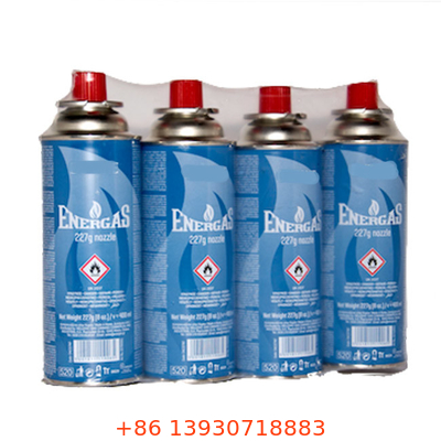 Spécifications de la bouteille de gaz de butane en fer blanc 65 x 158 mm