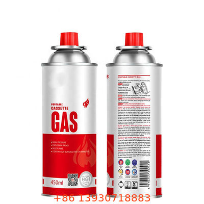 Valve aérosol pour réchaud au butane avec capuchon de protection rouge et bouton de contrôle de débit de précision