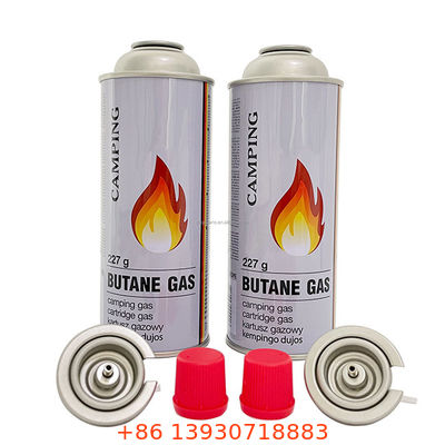 Valve aérosol pour réchaud au butane avec capuchon de protection rouge et bouton de contrôle de débit de précision