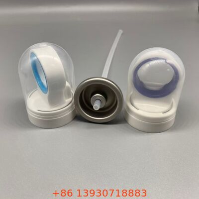 Valve aérosol de protection solaire avec couvercle hygiénique, joint étanche et fonctionnement à 360 degrés pour la pulvérisation de protection solaire