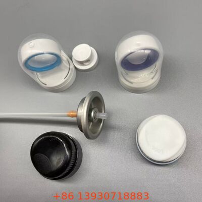 Valve aérosol de protection solaire avec couvercle hygiénique, joint étanche et fonctionnement à 360 degrés pour la pulvérisation de protection solaire