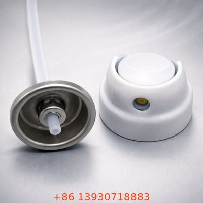 Valve d'aérosol de distribution de brume fine, capuchon de verrouillage de sécurité pour enfants, motif de pulvérisation uniforme, pour la protection solaire et les soins personnels