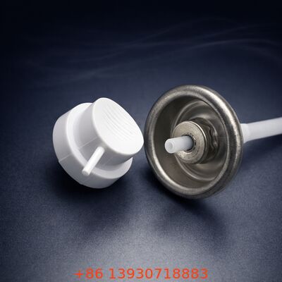 Valve aérosol en fer-blanc métallique de 1 pouce avec distribution à 360° tête en bas pour pulvérisation multidirectionnelle
