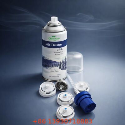 Une soupape antibactérienne en aérosol avec déshydratant de brouillard fin et un distributeur protégé par un bouclier d'hygiène