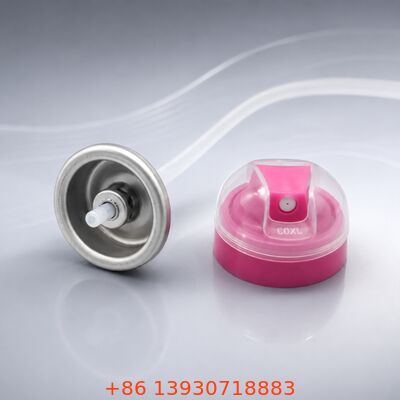 Valve d'aérosol déodorant de 53 mm pour pulvérisation continue avec un design non parfumé et frais.