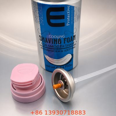 Valve aérosol à mousse de rasage avec déclencheur ergonomique à une main, plastique et métal résistant à la corrosion et structure étanche à l'air