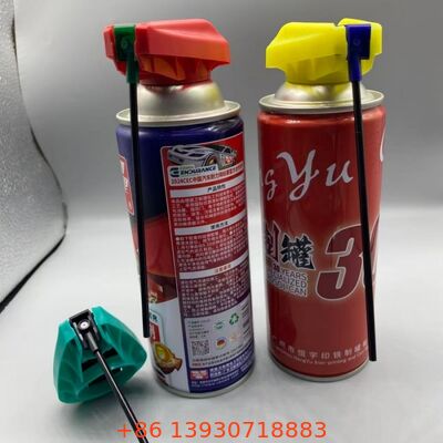 Actuateur de déclenchement pliable à aérosol haut de gamme avec mécanisme de verrouillage anti-fuite, tube d'extension intégré et buse de pulvérisation à double action