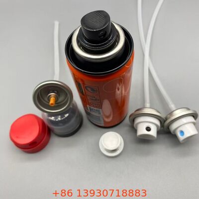 Une soupape aérosol fiable pour la pulvérisation de colle capillaire avec brouillard de précision, buse anti-embouteillage et conception résistante aux produits chimiques pour la fixation des extensions capillaires