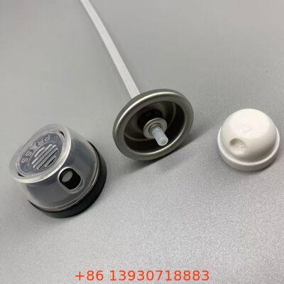 Valve de pulvérisation de déodorant à l'épreuve des fuites et résistante aux obstructions avec technologie de distribution à 360° et adaptée universellement aux canettes d'aluminium standard